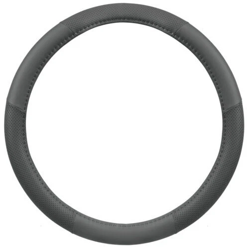 Fundas de asiento de coche delanteras/traseras + cubierta de volante de cuero de microfibra gris Foto 3 de 4