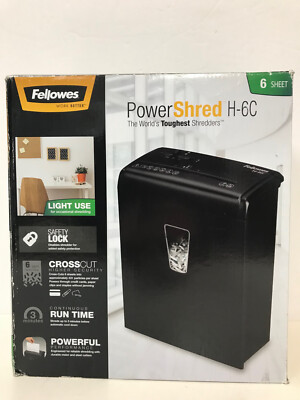FELLOWES POWERSHRED H-6C 6 SHEET PAPER SHEDDER  NEW OPEN BOX