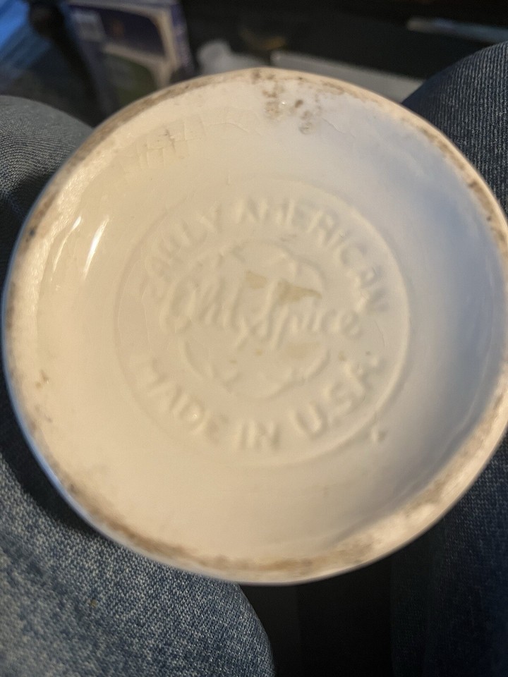 Vtg 19441950's Old Spice Shaving Mug And Esquire Pure Horse Hair Brush