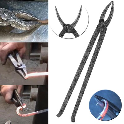 16'' Blacksmith Scroll Jaw Tongs Anvil Vise Forge Tool for Blacksmiths Bladesmith