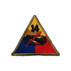 Vintage Original WW2 Era US Military Ssi Army's 14th Armored Division Cut Edge