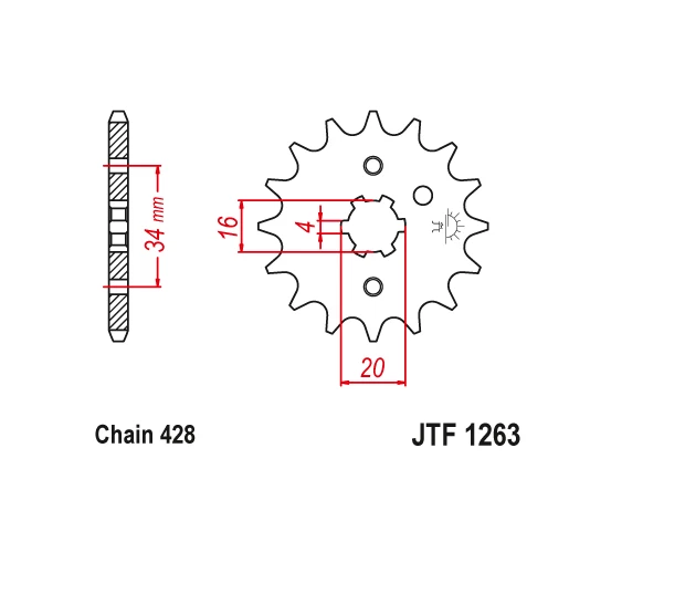 Roda dentada dianteira PBI 15T Yamaha YZ80 XT200 XT225 Suzuki RM80 RV90 Honda CT110 - Imagem 2 de 2
