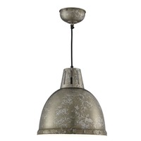 Searchlight Industrial 1 Light Dome Ceiling Pendant Aged Brown / Silver 5931 Searchlight Industrial 1 Light Dome Ceiling Pendant Aged Brown / Silver 5931