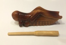 Large Hand-Crafted Cricket Wood Block / Rasp