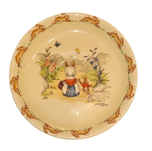 Vintage Bunnykins Saucer Royal Doulton England Barbara Vernon 7" Diameter 