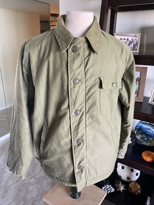 米軍実物 A-2 deck jacket 80's LARGE 80s A-2 DECK JACKET — Velour
