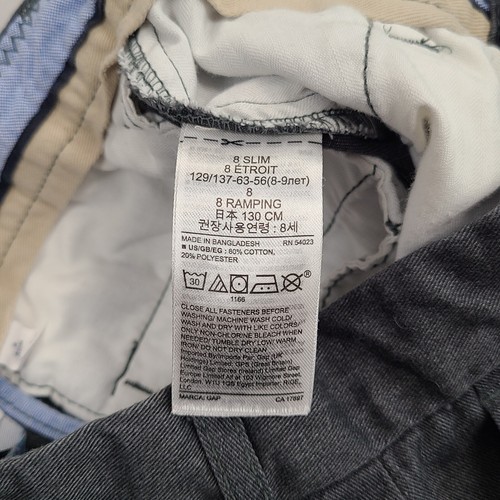 Gap Pants Boys 8 Gray Chino Outdoors Slim Comfort Stylish Casual Kids - Picture 9 of 9