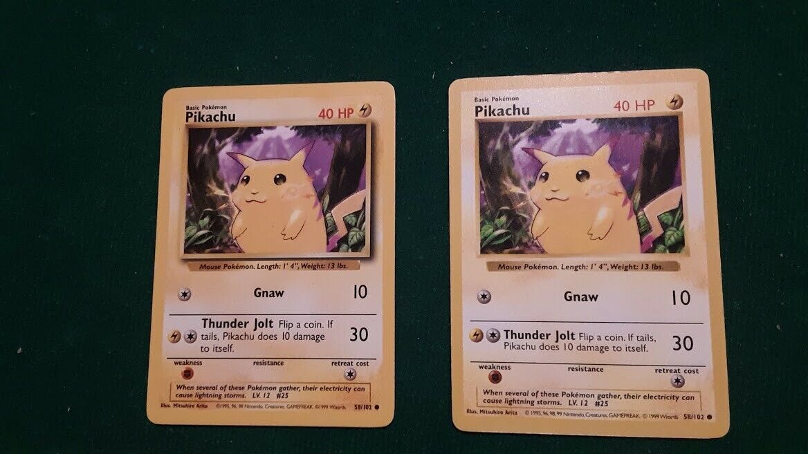 lot pikachu yellow cheeks shadow and shadowless base set lot pikachu yellow cheeks shadow and shadowless base set