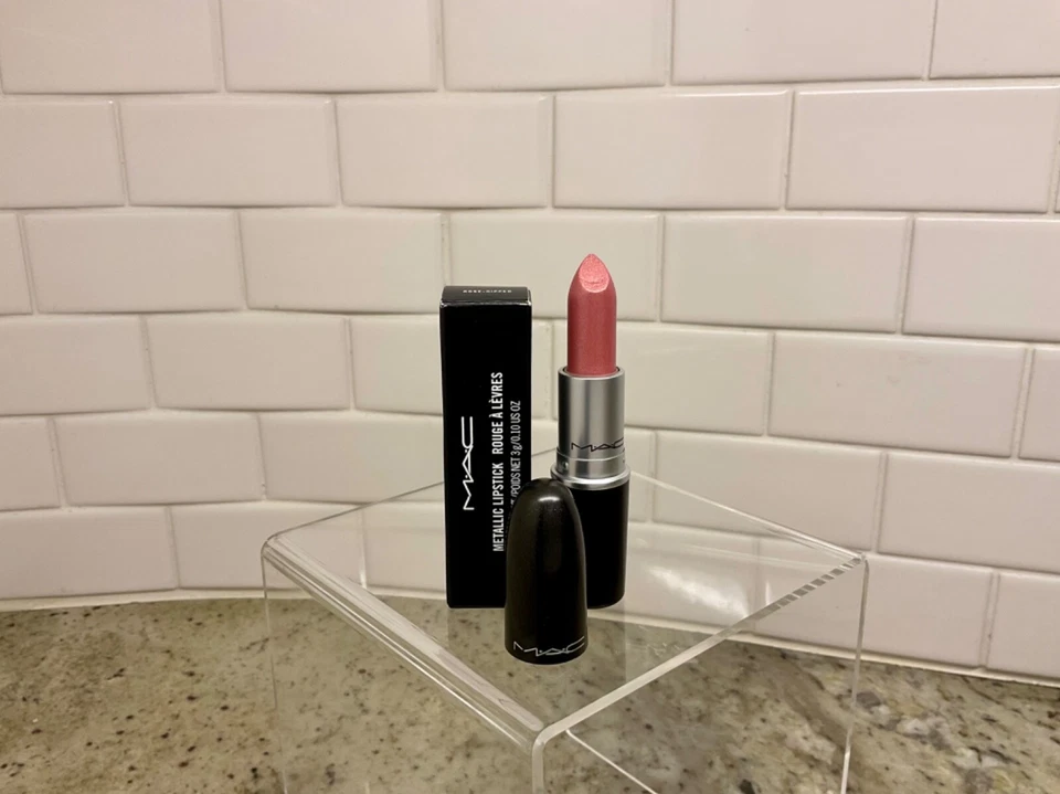 MAC ROSE DIPPED Metallic Lipstick NIB Authentic Full Size - Image 4 of 4