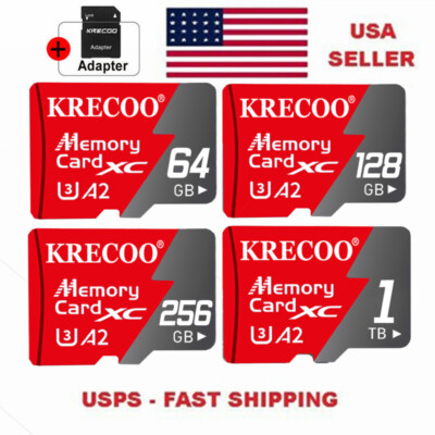 Micro SD Card 256GB SDHC SDXC 128GB Memory Card TF 1024GB Class 10 A2 & Adapter