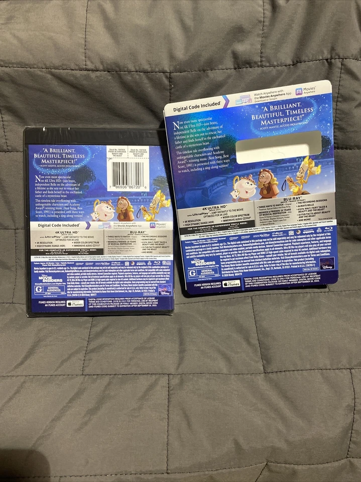 Beauty and the Beast Walt Disney 4K Ultra HD + Blu-Ray + Digital New With Slip - Image 2 of 2