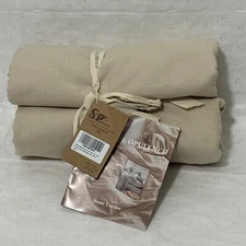 Simple & Opulence Linen Duvet Cover Set 2 Piece Beige Twin