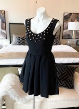 2500 Fendi Black Studded Sleeveless Crepe Dress 42 US 6