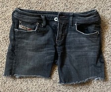 DIESEL WOMEN'S JEAN SHORTS DISTRESSED LOWKY 27 MADE IN ITALY RARE UNIQUE JEANS