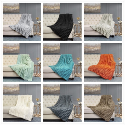 Saga Double-Sided Faux Fur Throw Blanket  Super Soft Warm Cozy & Reversible Gift
