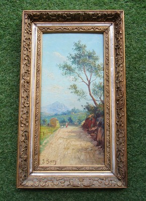 Tableau Huile Sur Bois XIXe Siècle - Paysage Signé, Artiste à Identifier, école Française