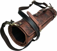Buffalo Leather Bag Knife Blocks Storage Kitchen Chef Case Travel Friendly