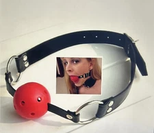 Bondage Ball Oral Gag Open Mouth  Restraints Breathable Harness Strap BDSM Adult