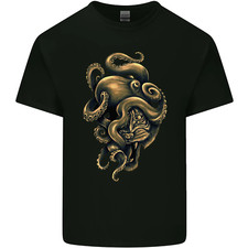 Octiger Octopus Kraken Cthulhu Tiger Mens Cotton T-Shirt Tee Top