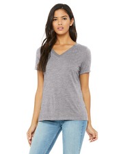Bella  Canvas Ladies Relaxed Jersey Short Sleeve V-Neck T-Shirt 6405 S-2XL Top