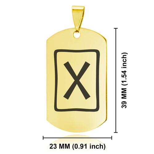 Collana Ciondolo Etichetta Cane Anziano Futhark Antico Alfabeto Rune Cane - Foto 46 di 148