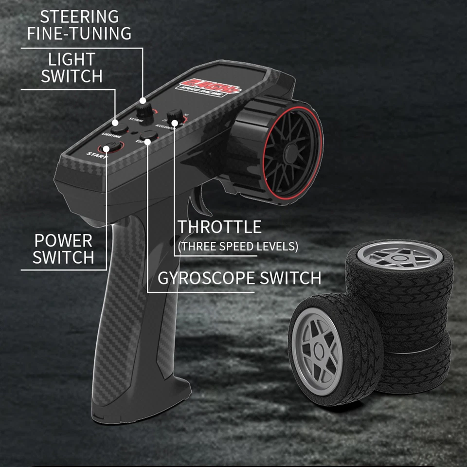 JJRC 1:64 Scale 4WD Drift RC Car Gyro High-Speed Mini Racing Toy with 2.4G Remo - Image 3 of 4