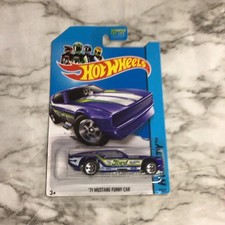 2014 Hot Wheels #99 HW City-Mustang 50 '71 Mustang Funny Car Blue w/Chrome 5 Sp