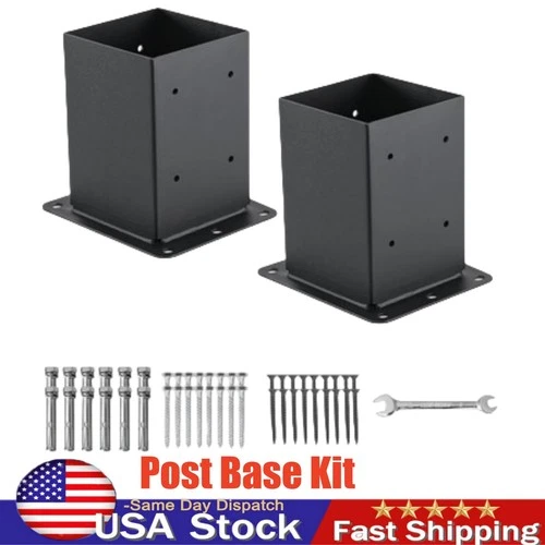 2/4/8/10Pcs 4x4 6x6 Post Base Kit Heavy Duty for Deck Fence Mailbox Pergola