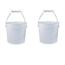 Leaktite 2 Pack White 1 Gallon Paint Pail Container Durable HDPE Bucket