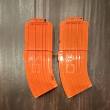 NERF N-Strike Elite 10-Dart Banana Clip Magazine Orange Lot of 2