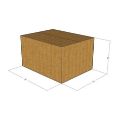 20 14x11x8 Kraft Brown Corrugated Shipping Boxes 32 ECT Single-Wall New