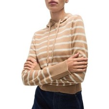 Veronica Beard Adrian Cashmere Hoodie Sweater Beige White Women's Size XS