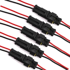 2 Pin Way Waterproof Electrical Connector Wire Harness 16 AWG Marine for Car,