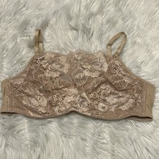 Soma 38C Bra Tan Lace Cami Underwire Back Clo...