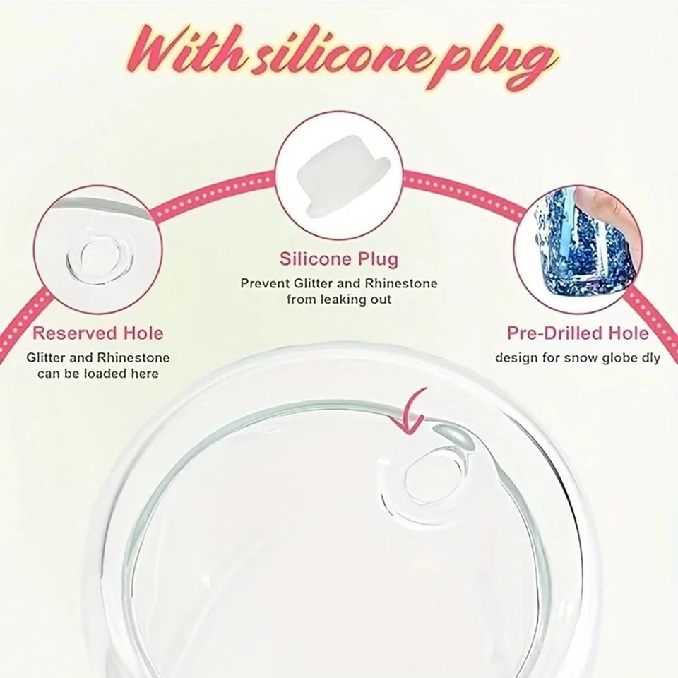 Reusable Mason Jar Cups Break-Resistant Snow Globe Tumbler Holiday Gifts - Image 3 of 4