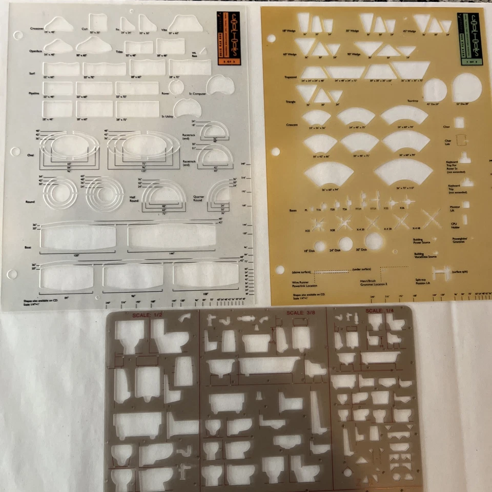 Vintage Drafting Templates 7 Piece Lot - for Architecture & Engineering - Image 3 of 4