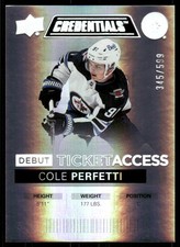 2021-22 Upper Deck Credentials #141 Cole Perfetti RC /599 - HKY