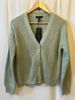 New Look Sage Green Chunky Knit Cardigan UK S Button Front BNWT