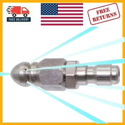 #ad Stainless Steel Pressure Washer Sewer Jetter Nozzle 5000 PSI Compact Design $13.56