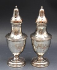 Antica coppia muffine o zuccheriere piatto argento Sheffield C1900 8,5"H