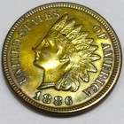 1886 Type 2 Indian Head Penny Beautiful AU/BU Coin Rare Date