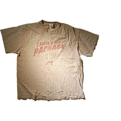 Vtg Christmas Joke ''I Have A Big Package'' T-Shirt Delta Size L.  B1