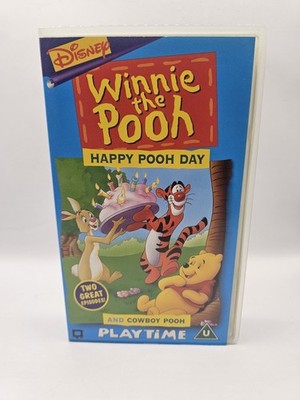 Winnie the Pooh Happy Pooh Day (VHS, 1996) - Playtime PAL UK Video Very Rare