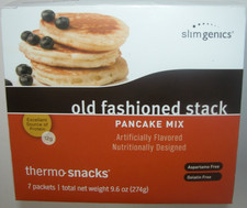 NEW NIB Slim Genics 5 Packets Old Fashioned Stack Pancake Mix Thermo Snacks