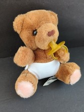 Russ Berrie Baby Bibi Bear with Pacifier and Diaper 6" Plush Stuffed Animal 844