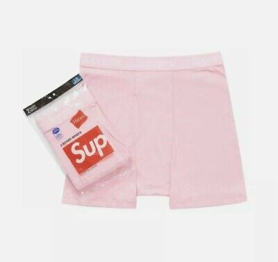 Supreme Hanes Boxer Briefs (2 Pack) FW21 Pink Sz XL Brand Supreme Hanes Boxer Briefs (2 Pack) FW21 Pink Sz XL Brand