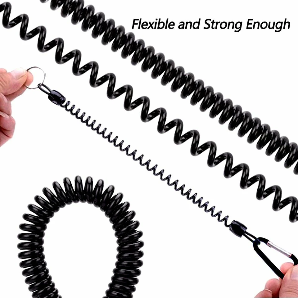 Выдвижной спиральный рыболовный ремень безопасности веревки привязи захватов стержней кемпинг инструмент - Изображение 3 из 4