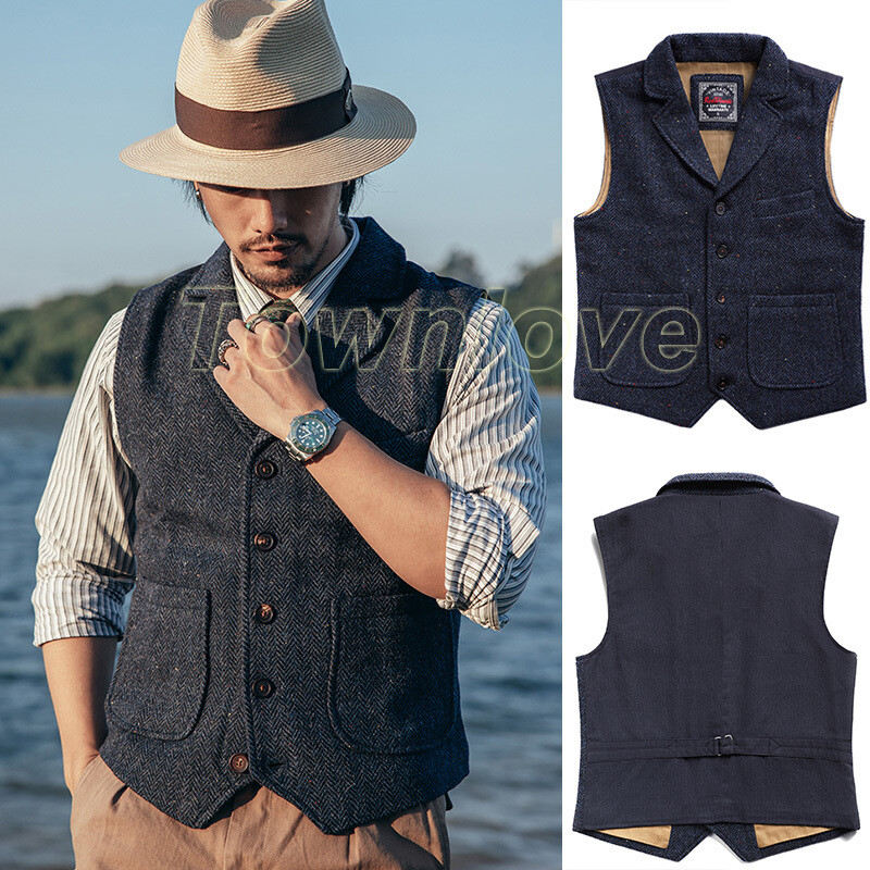 アパルトモン Original Yarn Tweed VEST Emerald Waistcoat - Grey | Aran Sweater Market