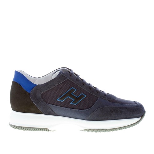 HOGAN scarpe uomo Sneaker Interactive in camoscio e tessuto blu più azzurro  | eBay
