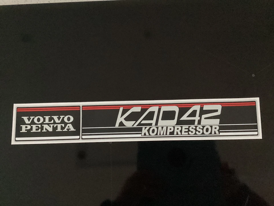 Volvo Penta KAD42 Engine Cover Decal Sticker - Image 2 of 2